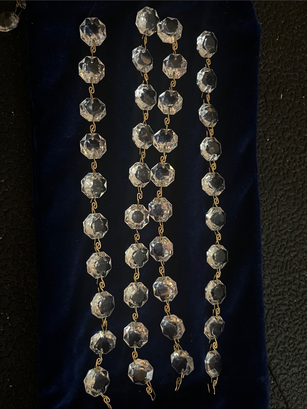 40pc Chandelier Octagonal Crystals 1.5cm Strand or Upcycling, Crafts, Jewelry